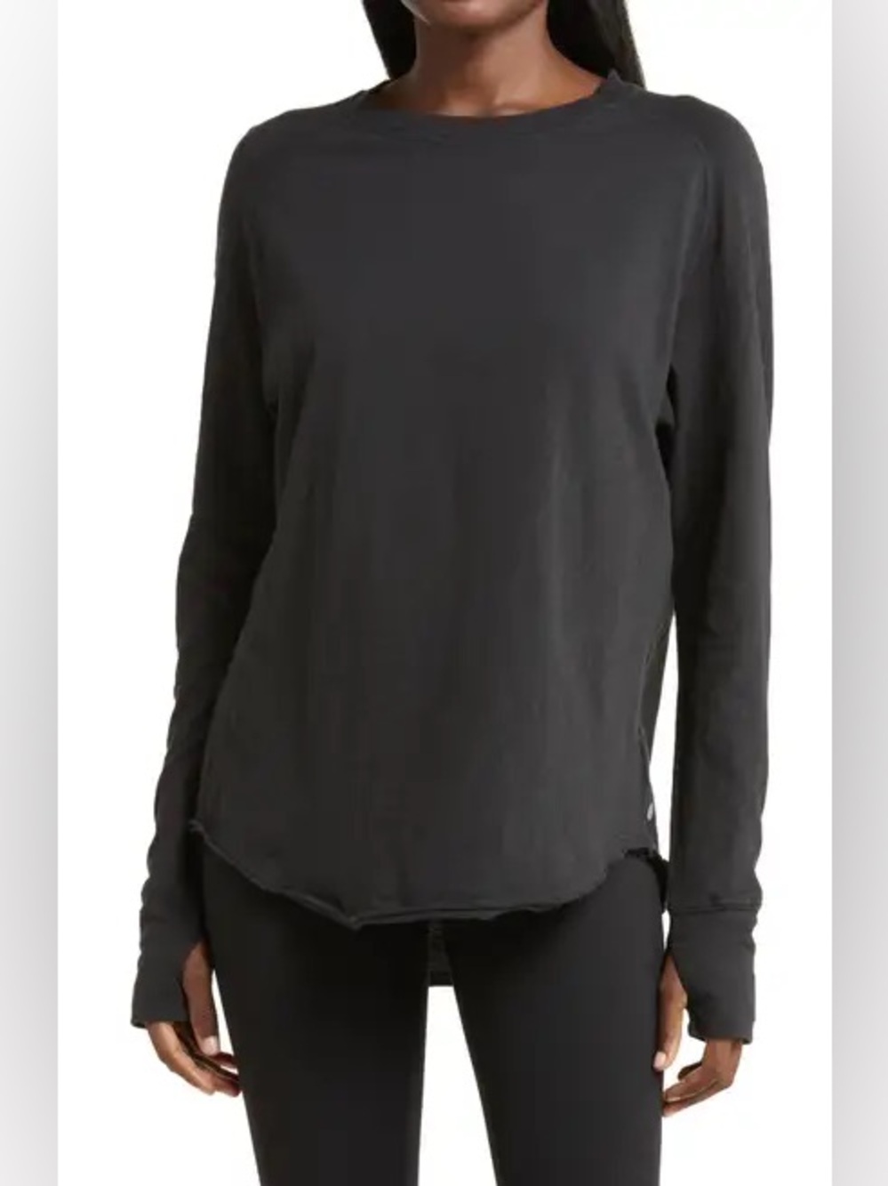 Zella Relaxed Washed Long Sleeve Slub Tee